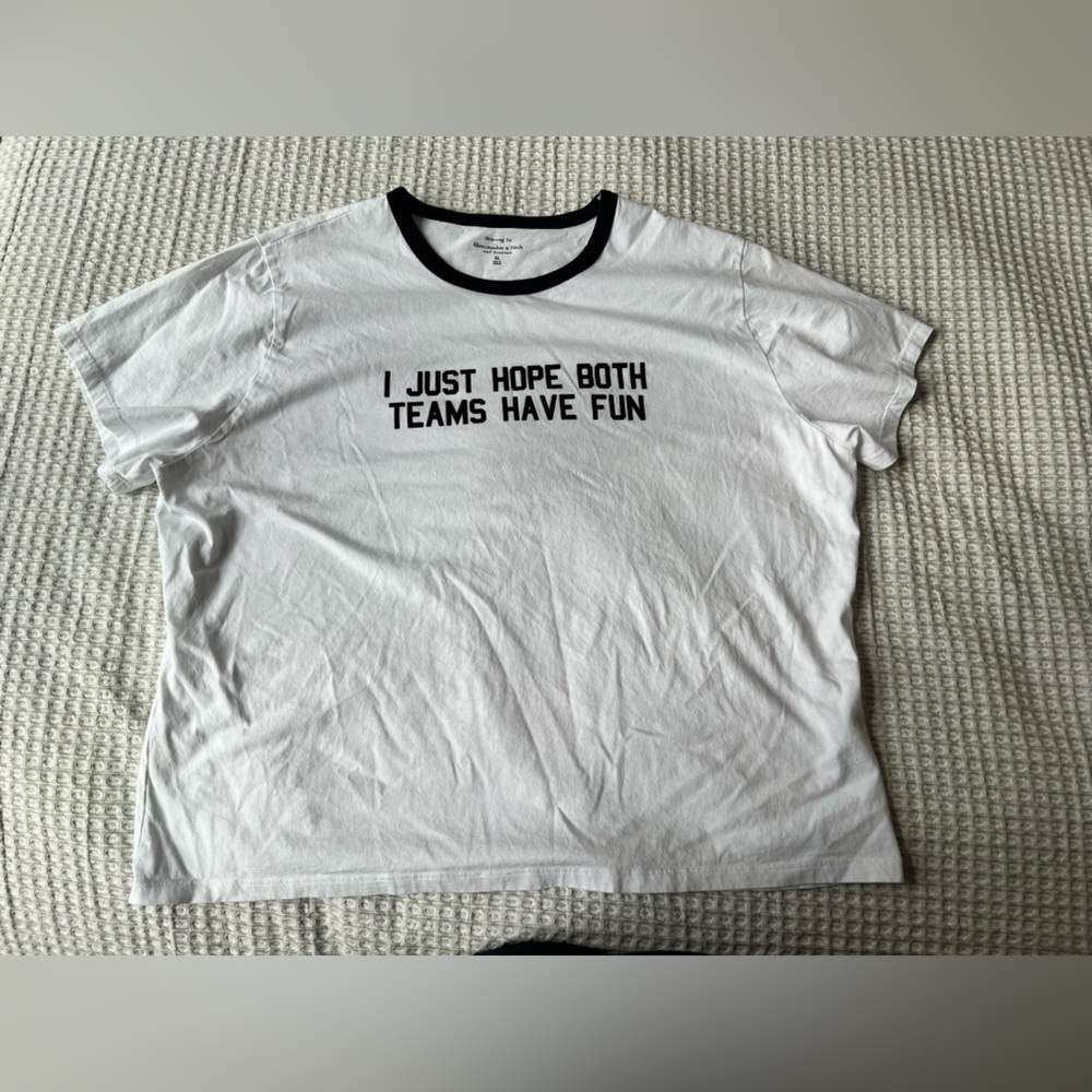 Abercrombie & Fitch White Tee with Black Trim